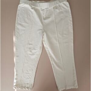 EUC VARLEY Women's Cream Pull-On Elastic Waist Crop Pants XL X-Large